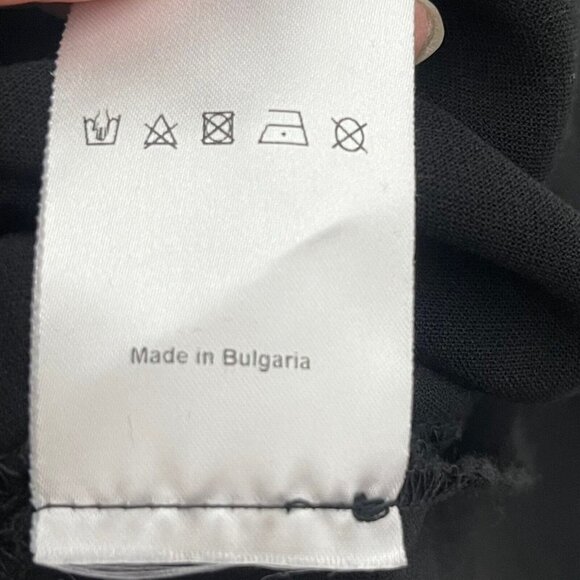 Sandro Paris Silk Mini Dress Black Women’s Size Small Crew Neck Flounce Hem - Picture 11 of 12